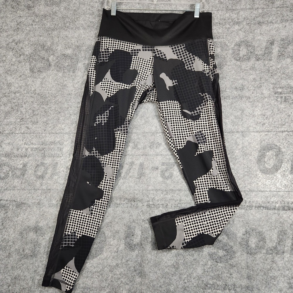 Adidas‎ Leggings Womens Size  L [16-18  Black & white Patten Yoga /Gym